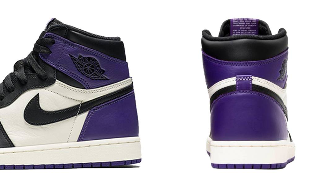 篮球鞋, 球鞋, Air Jordan 1 Retro, Air Jordan 1 - 乔丹 Air Jordan 1 Retro High Court Purple 黑紫脚趾 篮球鞋 555088-501