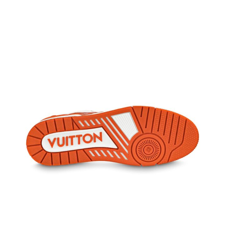 LOUIS VUITTON Trainer 皮革 系带 低帮 板鞋 男女同款 白橙 1AANH5