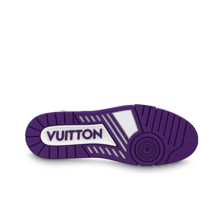 LOUIS VUITTON Trainer 皮革 系带 低帮 板鞋 男女同款 白紫 1AANHP