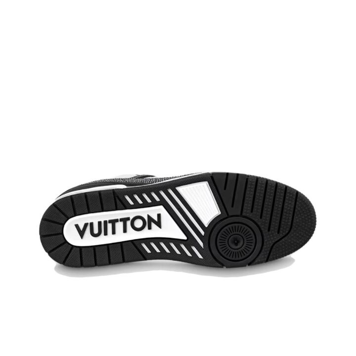 LOUIS VUITTON Trainer 皮革 水晶 低帮系带 板鞋 男女同款 黑白色 1ABM04