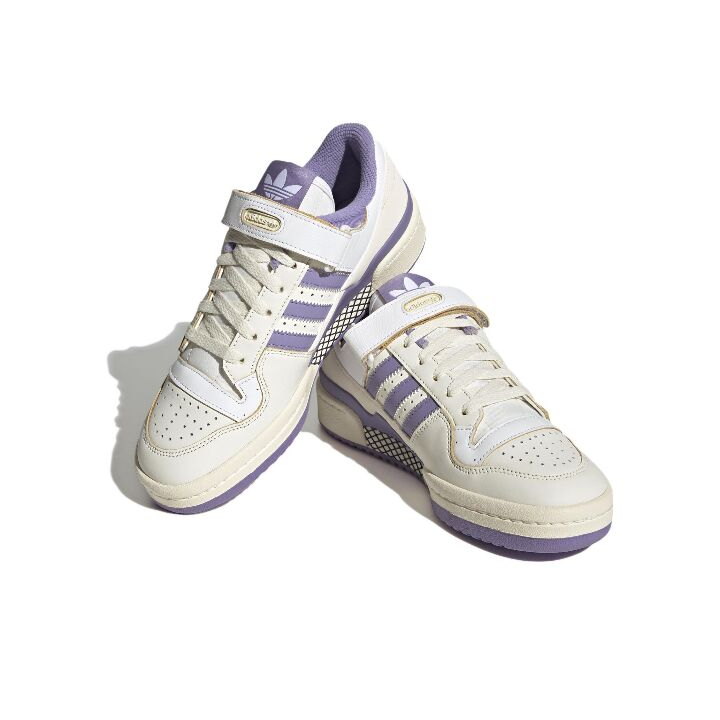 adidas originals FORUM 84 低帮 板鞋 女款 白紫 HQ4375