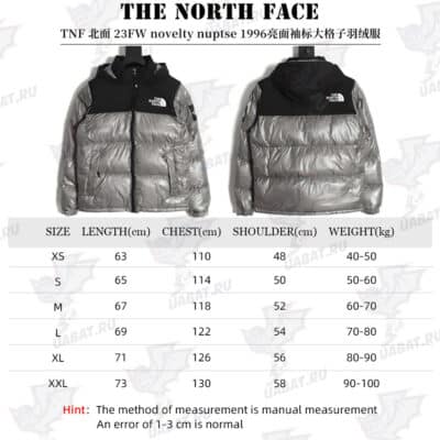 The North Face TNF 23FW 新款 nuptse 1996 光面臂章大格子羽绒服_CM_3