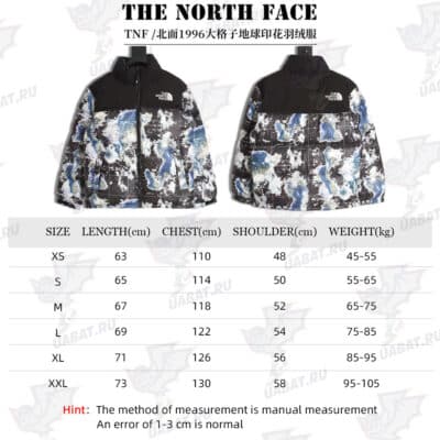The North Face TNF North Face Nuptse 1996 大格子地球印花羽绒服_CM_1