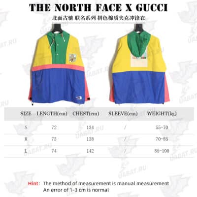 THE NORTH FACE x GUCCI 联名系列拼色棉外套