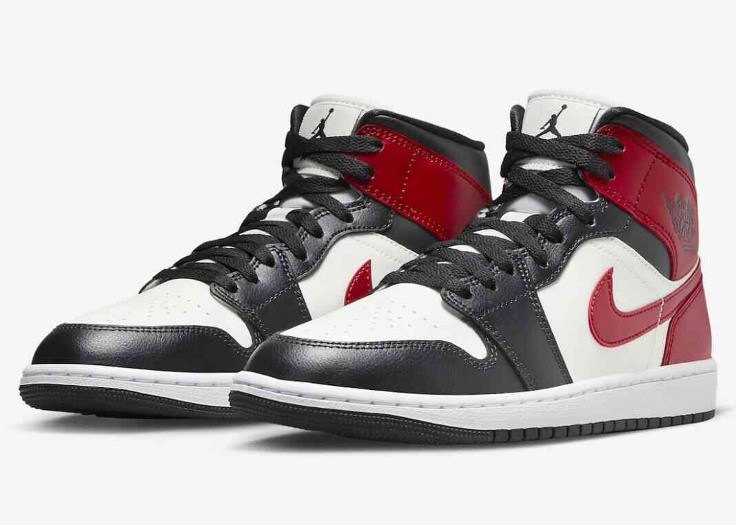 Jordan, Black, Air Jordan 1 Mid, Air Jordan 1, Air Jordan - 现已有Air Jordan 1 Mid Black Toe “Gym Red”可供购买
